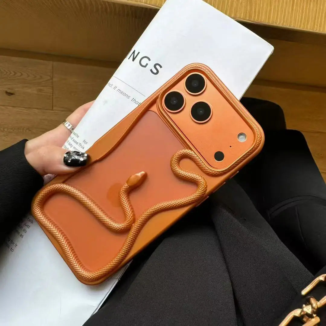 Cosmic Orange 3D Silicone Snake Case 17 17 Pro Max / 17 Pro