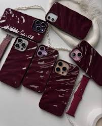Cherry Burgundy Waves Phone Case Iphone 11 to 17 Pro Max